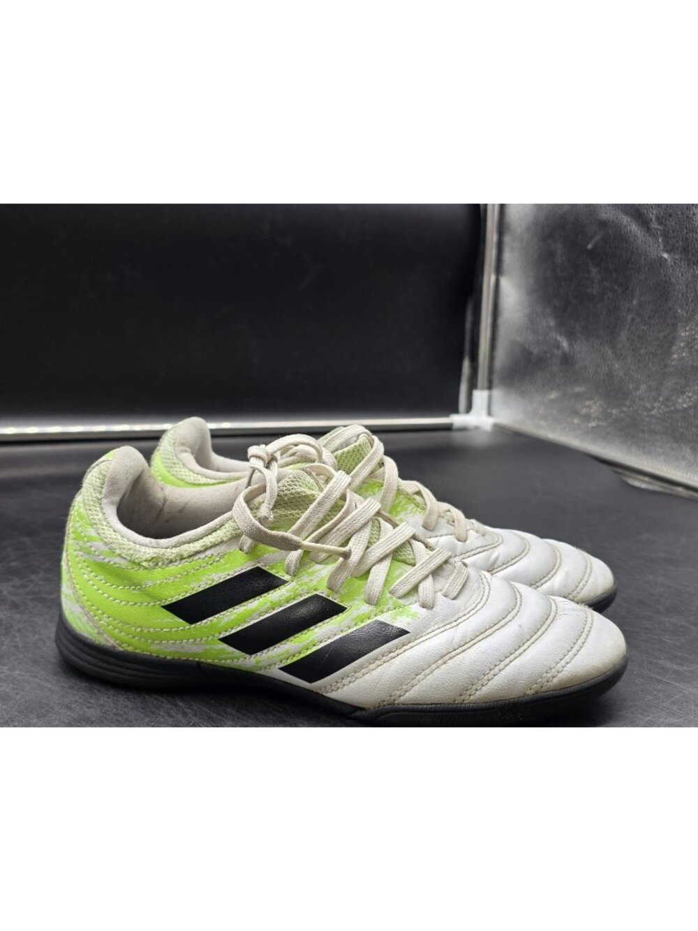 Adidas Shoes Kids Size 3 White Copa Turf Soccer Sneakers EF1921 Damage Stains